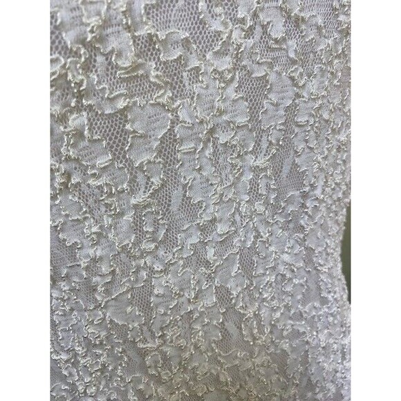 Vintage Nan Flower Women's Size L Sheer Textured Ivory Tank Top - Picture 4 of 9